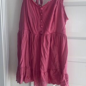 Torrid Blue Denim Jeans with torrid peplum pink top size 1x